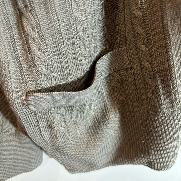 PRINGLE OF SCOTLAND Sz XL Washable 100% Wool  Grandpacore Cable Knit Cardigan - Picture 5 of 10